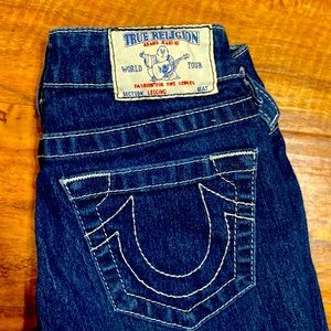 True religion white stitch skinny jeans